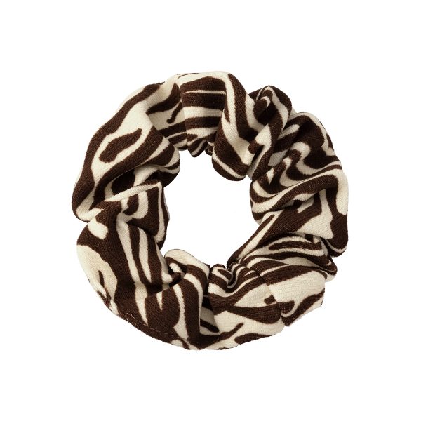 Scrunchie zebraprint bruin/wit